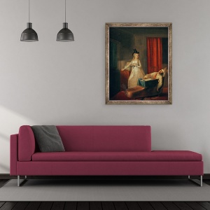 Tablou inramat - Jean-Jacques Hauer - Uciderea lui Marat, 50 x 60 cm - Img 2