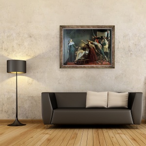 Tablou inramat - Jean Joseph Weerts - Asasinarea lui Marat, 70 x 90 cm - Img 2