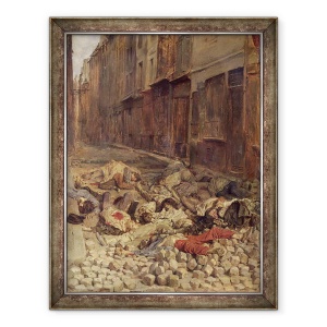 Tablou inramat - Jean-Louis Ernest Meissonier - Baricada in Rue de la Mortellerie, 70 x 90 cm