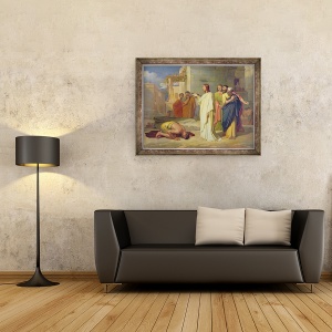 Tablou inramat - Jean-Marie Melchior Doze - Isus Vindecarea leprosului, 70 x 90 cm - Img 2