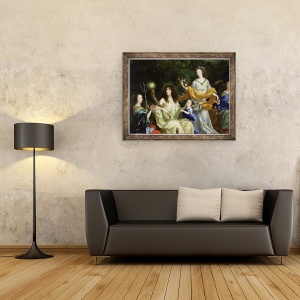 Tablou inramat - Jean Nocret - Familia lui Ludovic al XIV-lea 1638-1715 1670 ulei pe panza, 70 x 90 cm - Img 2