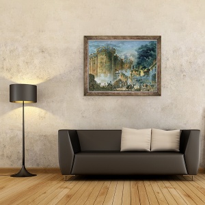 Tablou inramat - Jean-Pierre Houel - Luarea Bastiliei, 70 x 90 cm - Img 2