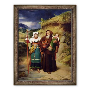 Tablou inramat - Jean Victor Schnetz - Un calugar care ajuta un pelerin, 70 x 90 cm