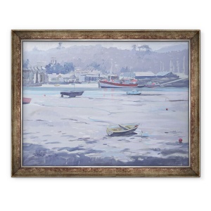 Tablou inramat - Jennifer Wright - Salcombe - Ziua Gri - Chei Pescarilor, 60 x 80 cm