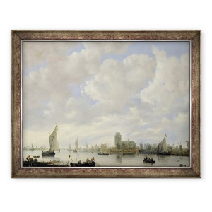 Tablou inramat - Jeronimus van Diest - Vedere de Merwede la Dordrecht, 70 x 90 cm