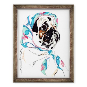 Tablou inramat - Jo Chambers - Pug In Pucci, 70 x 90 cm