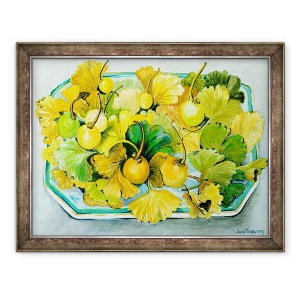 Tablou inramat - Joan Thewsey - Ginkgo, fructe si frunze,2010, 60 x 80 cm