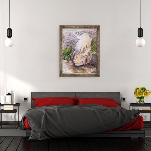 Tablou inramat - Joan Thewsey - Holly, iepurele urias continental, 2002, 60 x 80 cm - Img 3