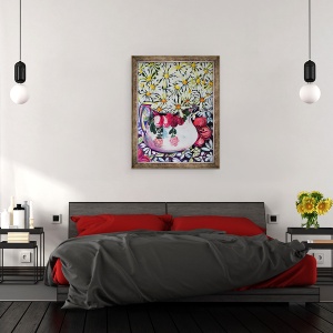 Tablou inramat - Joan Thewsey - Marguerites in 30 de ani Jug,2001, 60 x 80 cm - Img 3