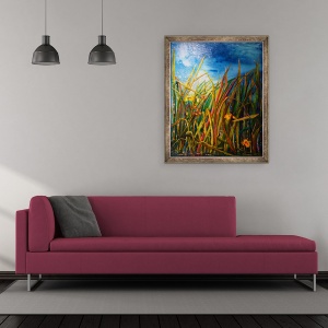 Tablou inramat - jocasta shakespeare - irisului salbatic sarpe, 50 x 60 cm - Img 2