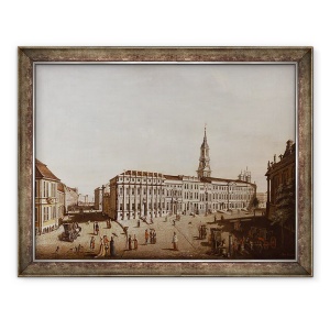 Tablou inramat - Johann Friedrich Meyer - Vedere spre strada Castelului si Piata Fiaker, Potsdam, 60 x 80 cm