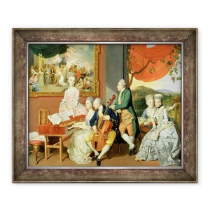 Tablou inramat - Johann Zoffany - George, al treilea conte Cowper, cu familia lui Charles Gore, 50 x 60 cm