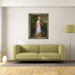 Tablou inramat - John Michael Wright - O doamna in costum de mascarada, 70 x 90 cm - Img 2