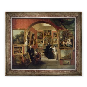 Tablou inramat - John Scarlett Davis - Interiorul Galeriei Institutiei Britanice, 70 x 85 cm