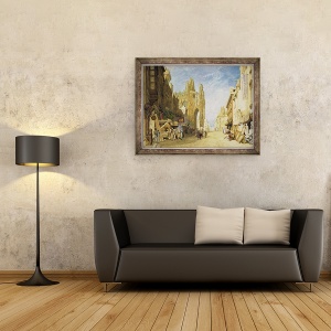 Tablou inramat - John Sell Cotman - Scene de strada din Alencon II, Normandia, 70 x 90 cm - Img 2