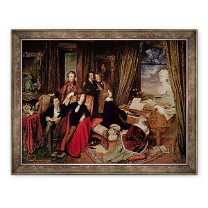 Tablou inramat - Josef Danhauser - Liszt la pian, 70 x 90 cm