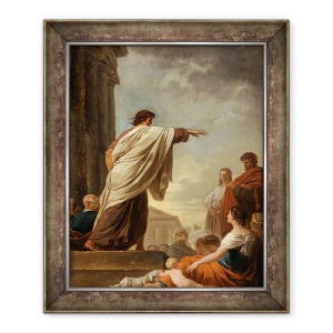Tablou inramat - Joseph Benoit Suvee - Predicarea Sfantului Pavel, 50 x 60 cm