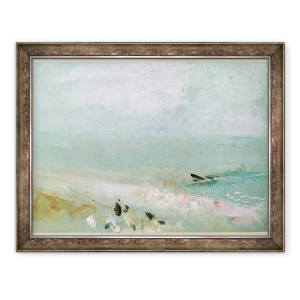 Tablou inramat - Joseph Mallord William Turner - Plaja cu figuri si un debarcader. c.1830, 60 x 80 cm