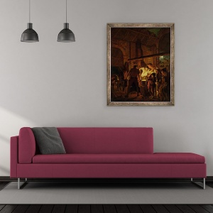 Tablou inramat - Joseph Wright of Derby - Atelierul Fierarului, 50 x 60 cm - Img 2