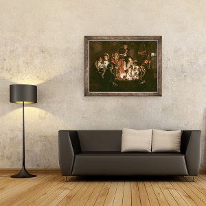 Tablou inramat - Joseph Wright - Un experiment pe o pasare in pompa de aer, 70 x 90 cm - Img 2