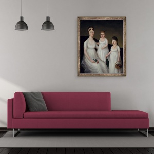 Tablou inramat - Joshua Johnson - Grace Allison McCurdy si fiicele ei, Mary Jane si Letitia Grace, 70 x 85 cm - Img 2