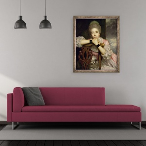 Tablou inramat - Joshua Reynolds - Doamna Abington ca Miss Prue in Dragostea pentru dragoste a lui Congreve, 50 x 60 cm - Img 2