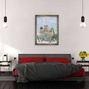 Tablou inramat - Judy Joel - Catedrala Sfantul Vasile, Piata Rosie, 60 x 80 cm - Img 3
