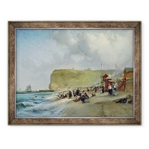 Tablou inramat - Jules Achille Noel - Crinoline pe plaja, Fecamp, 70 x 90 cm