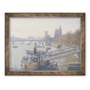 Tablou inramat - Julian Barrow - Westminster de la Hungerford Bridge, 60 x 80 cm