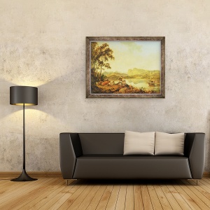 Tablou inramat - Julius Caesar Ibbetson - Langdale Pikes din Lowood, 70 x 90 cm - Img 2