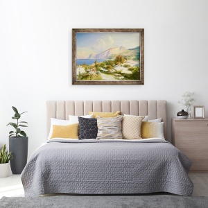 Tablou inramat - Karl Blechen - Marina Grande, Capri, 60 x 80 cm - Img 3