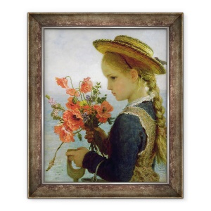 Tablou inramat - Karl Wilhelm Friedrich Bauerle - Poppy Girl, 50 x 60 cm