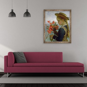 Tablou inramat - Karl Wilhelm Friedrich Bauerle - Poppy Girl, 50 x 60 cm - Img 2