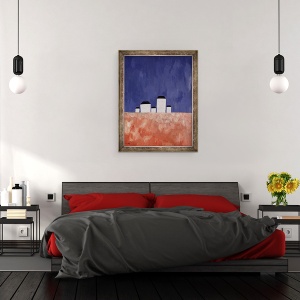 Tablou inramat - Kazimir Severinovich Malevich - Peisaj cu 5 case, 70 x 90 cm - Img 3