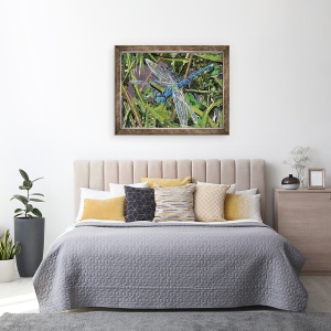 Tablou inramat - Kirstie Adamson - Blue Dragonfly, 70 x 90 cm - Img 3