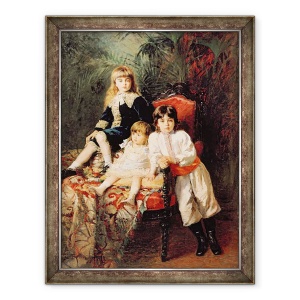 Tablou inramat - Konstantin Egorovich Makovsky - Copiii domnului Balashov, 70 x 90 cm