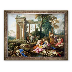 Tablou inramat - Laurent de La Hyre - Moartea fiilor din Betel, 60 x 80 cm