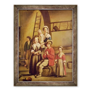 Tablou inramat - Le Nain Brothers - Interiorul unui hambar, 60 x 80 cm