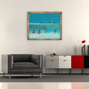 Tablou inramat - Lincoln Seligman - Copii in Surf, 70 x 85 cm - Img 2