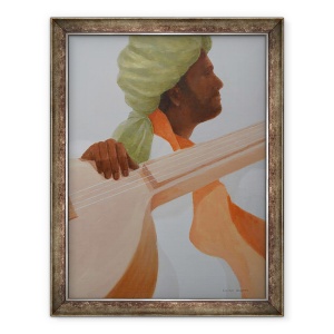 Tablou inramat - Lincoln Seligman - Interpret la sitar III, 60 x 80 cm