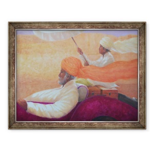 Tablou inramat - Lincoln Seligman - Maharaja si Umbrela, 70 x 90 cm