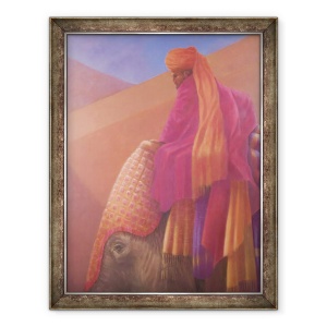 Tablou inramat - Lincoln Seligman - Mahout si elefant, 60 x 80 cm