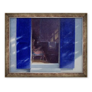 Tablou inramat - Lincoln Seligman - Obloane albastre, 70 x 90 cm