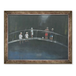 Tablou inramat - Lincoln Seligman - Pescuit pentru copii, 70 x 90 cm