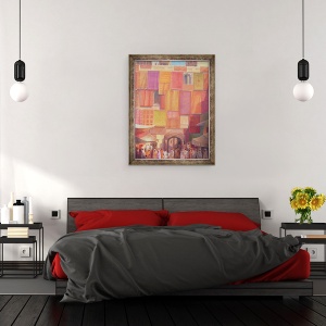 Tablou inramat - Lincoln Seligman - Zidul orasului cu covoare, 60 x 80 cm - Img 3