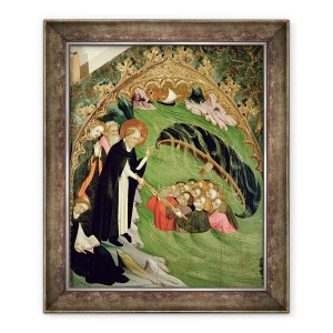 Tablou inramat - Lluis Borrassa - St Dominic Salvarea Pescarilor naufragiati de la inec, detaliu de la Altarul Sf. Claire, 70 x 85 cm