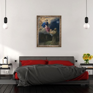 Tablou inramat - Lodovico Carracci - Viziunea Sfantului Francisc, 60 x 80 cm - Img 3