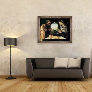 Tablou inramat - Lorenzo Costa - Nasterea Domnului, 70 x 90 cm - Img 2