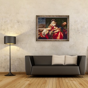 Tablou inramat - Lorenzo Lotto - Casatoria mistica a Sfintei Ecaterina, 60 x 80 cm - Img 2