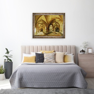 Tablou inramat - Louis Eugene Gabriel Isabey - Manastirea Sf. Wandrille, 60 x 80 cm - Img 3
